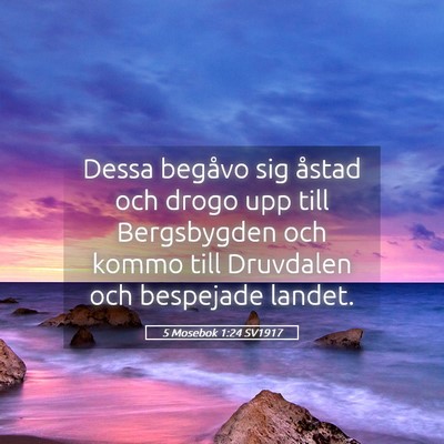 Picture 05 - 5 Mosebok 1:24 SV1917 - Dessa begåvo sig åstad och drogo upp till - Bible Verse Picture