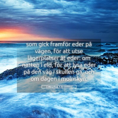Picture 05 - 5 Mosebok 1:33 SV1917 - som gick framför eder på vägen, för att utse - Bible Verse Picture