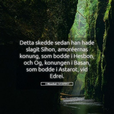 Picture 05 - 5 Mosebok 1:4 SV1917 - Detta skedde sedan han hade slagit Sihon, - Bible Verse Picture