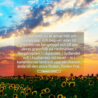 Picture 05 - 5 Mosebok 1:7 SV1917 - Vänden eder nu åt annat håll och bryten upp, - Bible Verse Picture