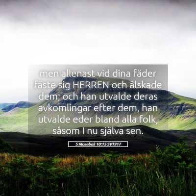 Picture 05 - 5 Mosebok 10:15 SV1917 - men allenast vid dina fäder fäste sig HERREN - Bible Verse Picture