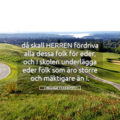 Picture 05 - 5 Mosebok 11:23 SV1917 - då skall HERREN fördriva alla dessa folk för - Bible Verse Picture