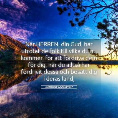 Picture 05 - 5 Mosebok 12:29 SV1917 - När HERREN, din Gud, har utrotat de folk till - Bible Verse Picture