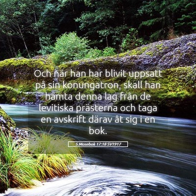 Picture 05 - 5 Mosebok 17:18 SV1917 - Och när han har blivit uppsatt på sin - Bible Verse Picture