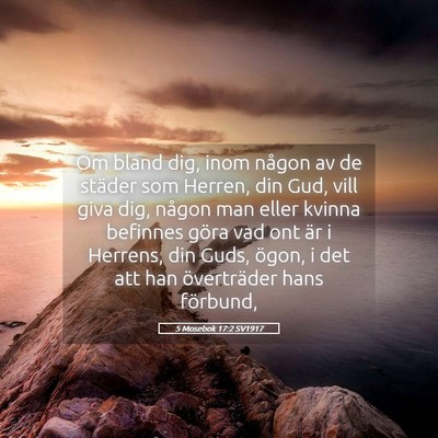 Picture 05 - 5 Mosebok 17:2 SV1917 - Om bland dig, inom någon av de städer som - Bible Verse Picture