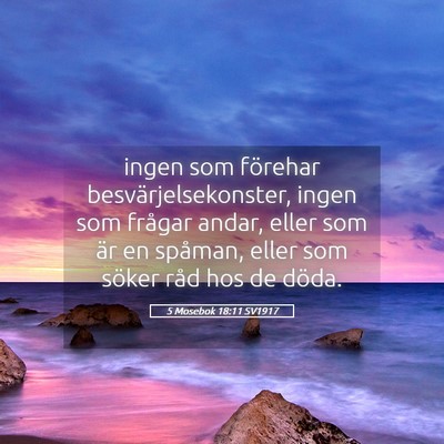 Picture 05 - 5 Mosebok 18:11 SV1917 - ingen som förehar besvärjelsekonster, ingen som - Bible Verse Picture