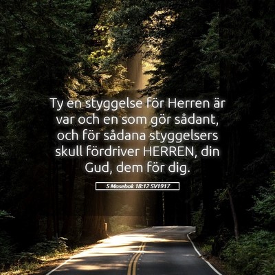 Picture 05 - 5 Mosebok 18:12 SV1917 - Ty en styggelse för Herren är var och en som - Bible Verse Picture