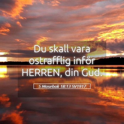 Picture 05 - 5 Mosebok 18:13 SV1917 - Du skall vara ostrafflig inför HERREN, din - Bible Verse Picture
