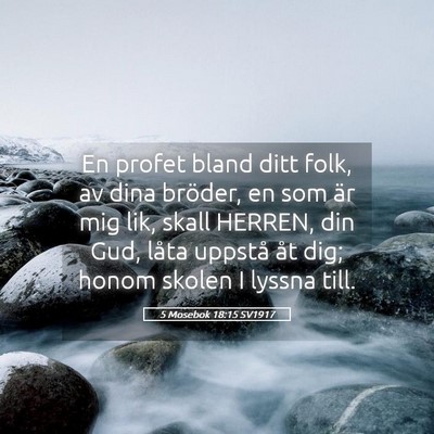 Picture 05 - 5 Mosebok 18:15 SV1917 - En profet bland ditt folk, av dina bröder, en - Bible Verse Picture