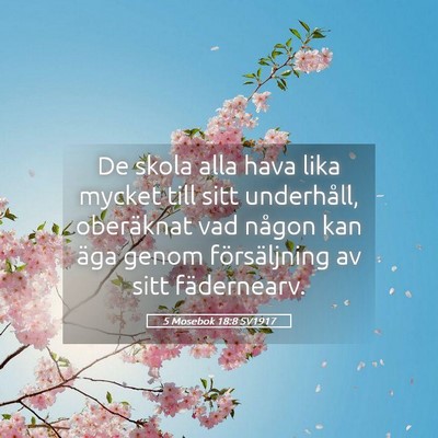 Picture 05 - 5 Mosebok 18:8 SV1917 - De skola alla hava lika mycket till sitt - Bible Verse Picture