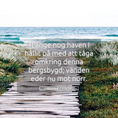 Picture 05 - 5 Mosebok 2:3 SV1917 - »Länge nog haven I hållit på med att tåga - Bible Verse Picture
