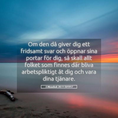 Picture 05 - 5 Mosebok 20:11 SV1917 - Om den då giver dig ett fridsamt svar och - Bible Verse Picture