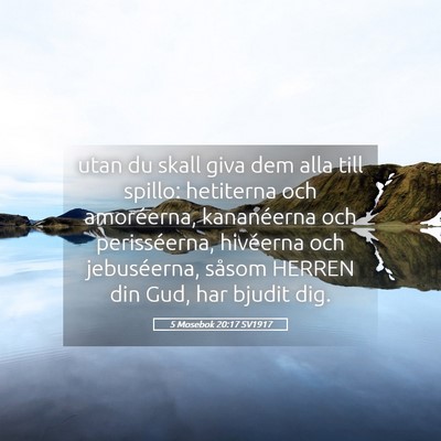 Picture 05 - 5 Mosebok 20:17 SV1917 - utan du skall giva dem alla till spillo: - Bible Verse Picture