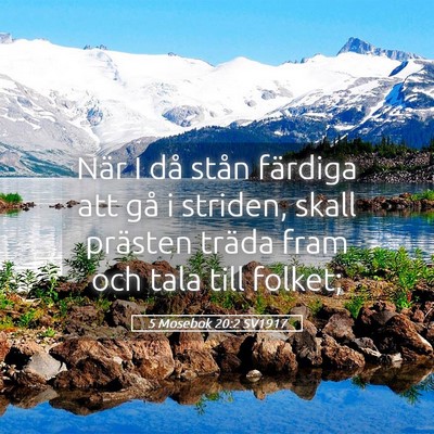 Picture 05 - 5 Mosebok 20:2 SV1917 - När I då stån färdiga att gå i striden, - Bible Verse Picture