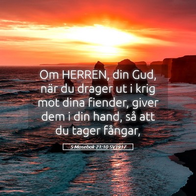Picture 05 - 5 Mosebok 21:10 SV1917 - Om HERREN, din Gud, när du drager ut i krig mot - Bible Verse Picture