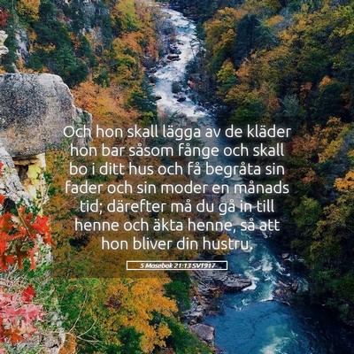 Picture 05 - 5 Mosebok 21:13 SV1917 - Och hon skall lägga av de kläder hon bar såsom - Bible Verse Picture