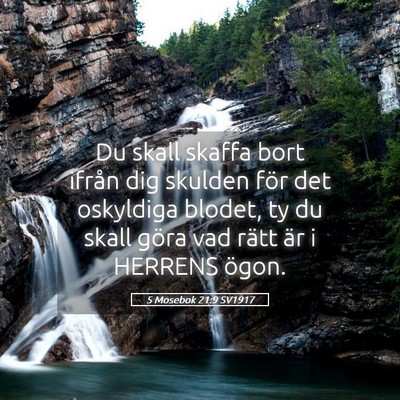 Picture 05 - 5 Mosebok 21:9 SV1917 - Du skall skaffa bort ifrån dig skulden för det - Bible Verse Picture