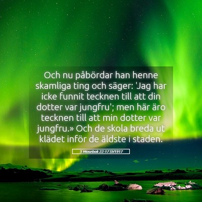 Picture 05 - 5 Mosebok 22:17 SV1917 - Och nu påbördar han henne skamliga ting och - Bible Verse Picture