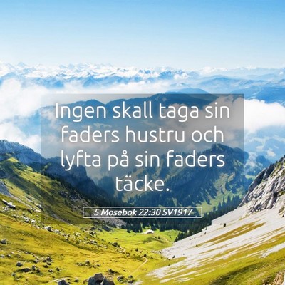 Picture 05 - 5 Mosebok 22:30 SV1917 - Ingen skall taga sin faders hustru och lyfta på - Bible Verse Picture