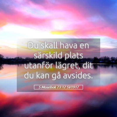 Picture 05 - 5 Mosebok 23:12 SV1917 - Du skall hava en särskild plats utanför - Bible Verse Picture