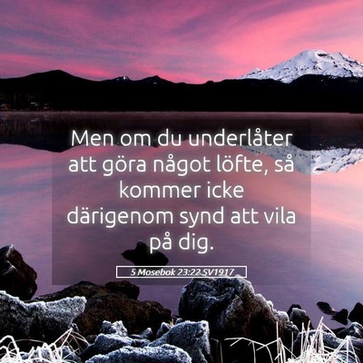 Picture 05 - 5 Mosebok 23:22 SV1917 - Men om du underlåter att göra något löfte, - Bible Verse Picture