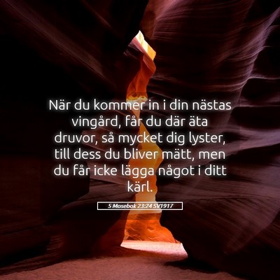 Picture 05 - 5 Mosebok 23:24 SV1917 - När du kommer in i din nästas vingård, får du - Bible Verse Picture