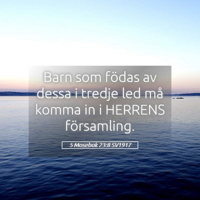 Picture 05 - 5 Mosebok 23:8 SV1917 - Barn som födas av dessa i tredje led må komma - Bible Verse Picture