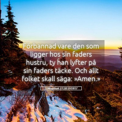 Picture 05 - 5 Mosebok 27:20 SV1917 - Förbannad vare den som ligger hos sin faders - Bible Verse Picture