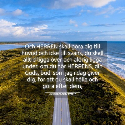 Picture 05 - 5 Mosebok 28:13 SV1917 - Och HERREN skall göra dig till huvud och icke - Bible Verse Picture