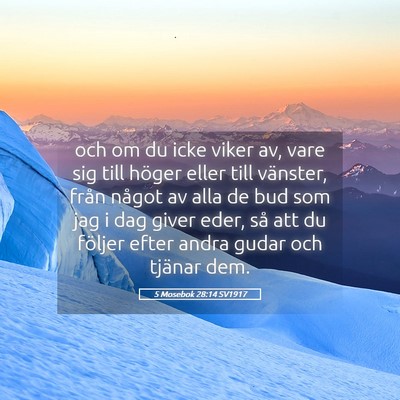 Picture 05 - 5 Mosebok 28:14 SV1917 - och om du icke viker av, vare sig till höger - Bible Verse Picture