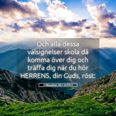 Picture 05 - 5 Mosebok 28:2 SV1917 - Och alla dessa välsignelser skola då komma - Bible Verse Picture