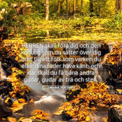 Picture 05 - 5 Mosebok 28:36 SV1917 - HERREN skall föra dig och den konung som du - Bible Verse Picture