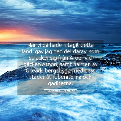 Picture 05 - 5 Mosebok 3:12 SV1917 - När vi då hade intagit detta land, gav jag den - Bible Verse Picture