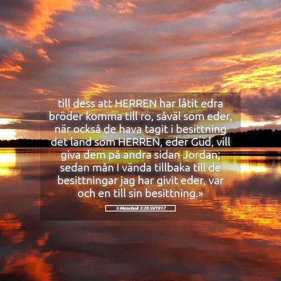 Picture 05 - 5 Mosebok 3:20 SV1917 - till dess att HERREN har låtit edra bröder - Bible Verse Picture