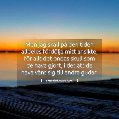 Picture 05 - 5 Mosebok 31:18 SV1917 - Men jag skall på den tiden alldeles fördölja - Bible Verse Picture
