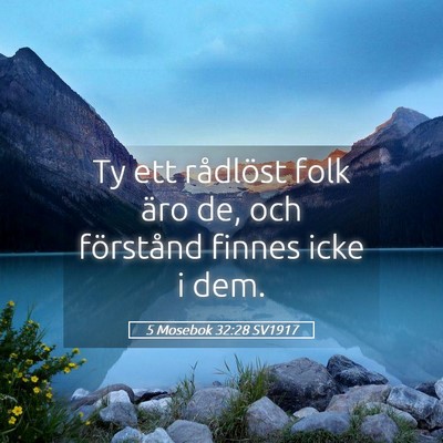 Picture 05 - 5 Mosebok 32:28 SV1917 - Ty ett rådlöst folk äro de, och förstånd - Bible Verse Picture
