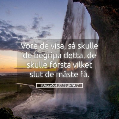 Picture 05 - 5 Mosebok 32:29 SV1917 - Vore de visa, så skulle de begripa detta, de - Bible Verse Picture