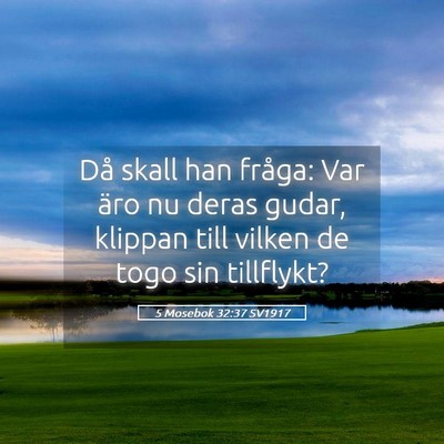 Picture 05 - 5 Mosebok 32:37 SV1917 - Då skall han fråga: Var äro nu deras gudar, - Bible Verse Picture