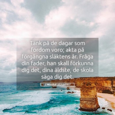 Picture 05 - 5 Mosebok 32:7 SV1917 - Tänk på de dagar som fordom voro; akta på - Bible Verse Picture