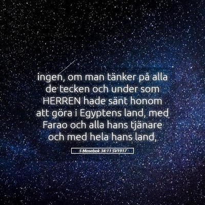 Picture 05 - 5 Mosebok 34:11 SV1917 - ingen, om man tänker på alla de tecken och - Bible Verse Picture
