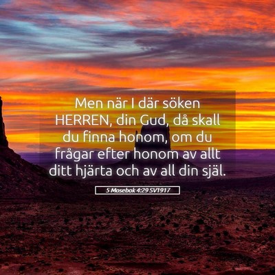 Picture 05 - 5 Mosebok 4:29 SV1917 - Men när I där söken HERREN, din Gud, då skall - Bible Verse Picture