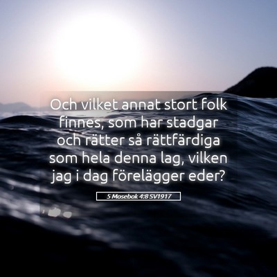 Picture 05 - 5 Mosebok 4:8 SV1917 - Och vilket annat stort folk finnes, som har - Bible Verse Picture