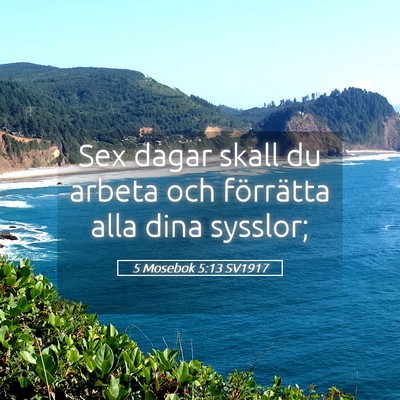 Picture 05 - 5 Mosebok 5:13 SV1917 - Sex dagar skall du arbeta och förrätta alla - Bible Verse Picture