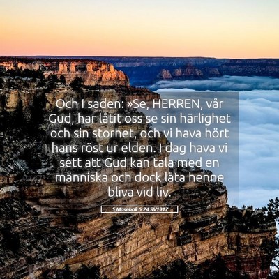 Picture 05 - 5 Mosebok 5:24 SV1917 - Och I saden: »Se, HERREN, vår Gud, har låtit - Bible Verse Picture