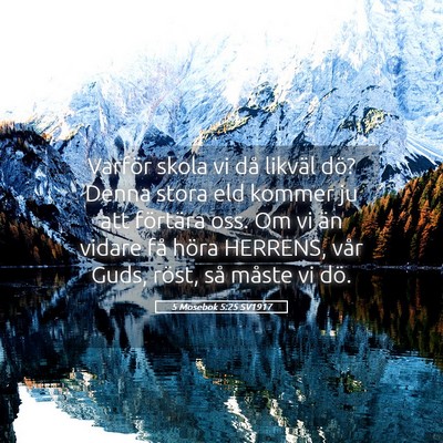 Picture 05 - 5 Mosebok 5:25 SV1917 - Varför skola vi då likväl dö? Denna stora eld - Bible Verse Picture