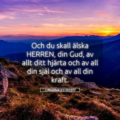 Picture 05 - 5 Mosebok 6:5 SV1917 - Och du skall älska HERREN, din Gud, av allt ditt - Bible Verse Picture