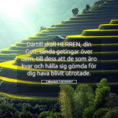Picture 05 - 5 Mosebok 7:20 SV1917 - Därtill skall HERREN, din Gud, sända getingar - Bible Verse Picture