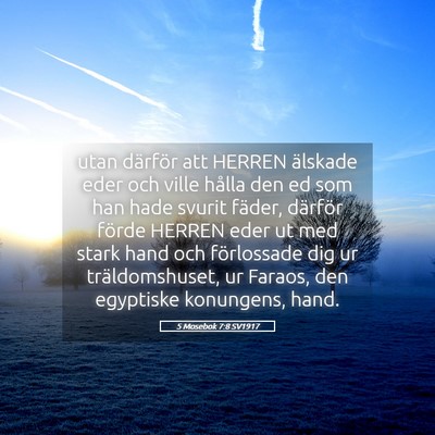 Picture 05 - 5 Mosebok 7:8 SV1917 - utan därför att HERREN älskade eder och ville - Bible Verse Picture