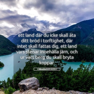 Picture 05 - 5 Mosebok 8:9 SV1917 - ett land där du icke skall äta ditt bröd i - Bible Verse Picture