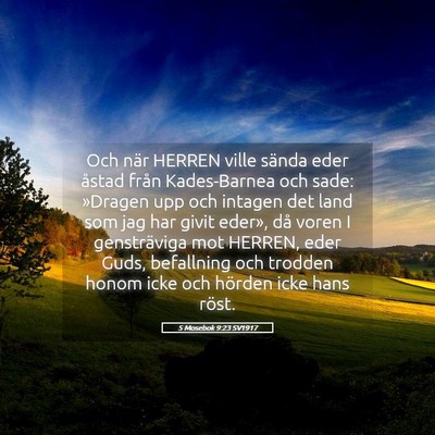 Picture 05 - 5 Mosebok 9:23 SV1917 - Och när HERREN ville sända eder åstad från - Bible Verse Picture